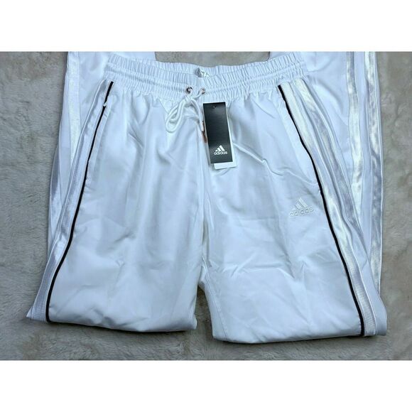 Adidas GH1434 Womens Sz Medium WHITE OLY PODIUM Track Superstar Basketball Pants - Picture 8 of 9
